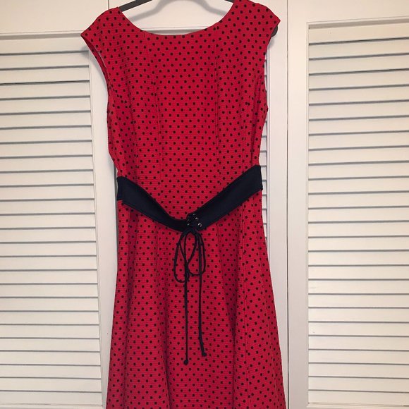 Danny & Nicole Dresses & Skirts - Woman's Danny And Nicole Vintage Red Polka Dot Dress